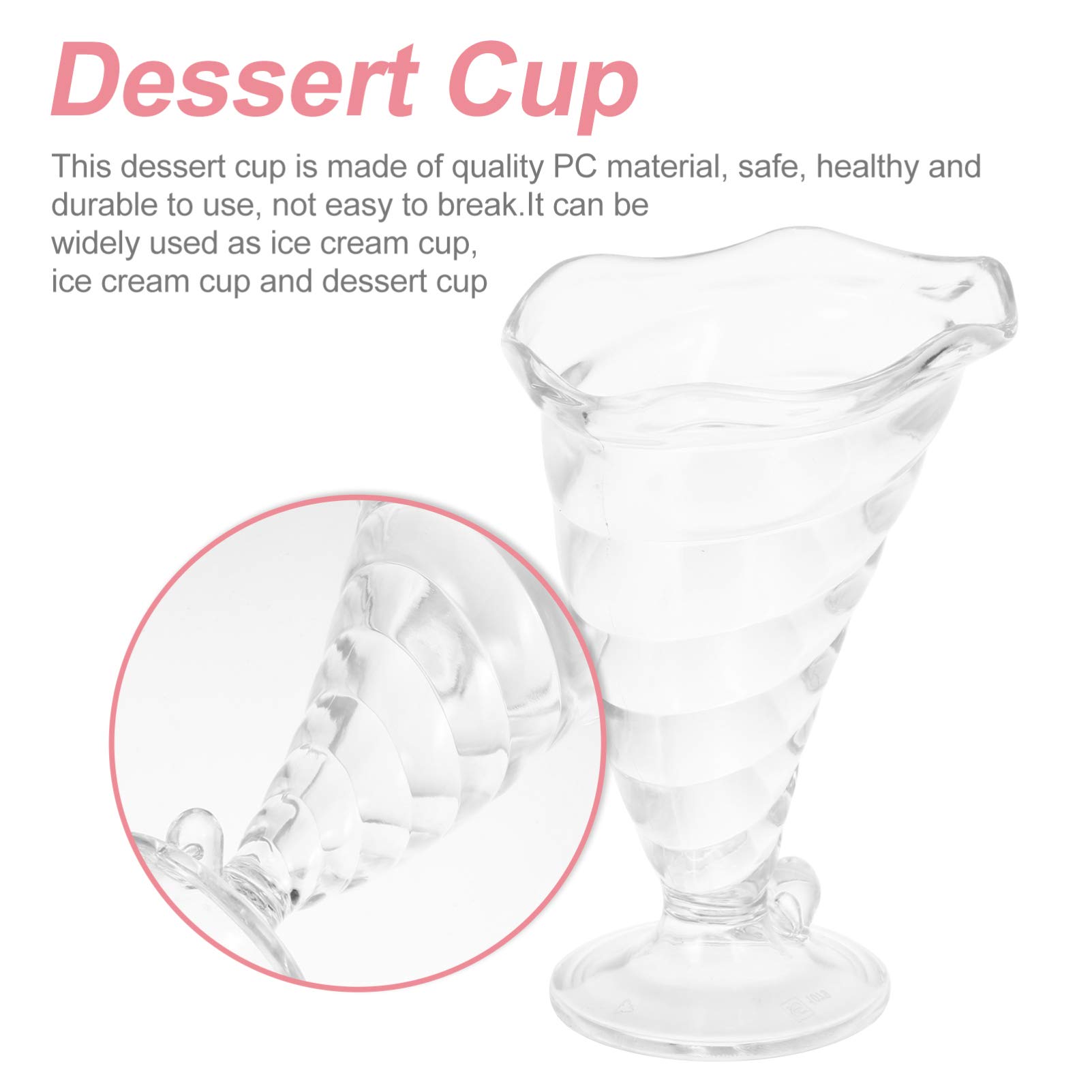 TOYANDONA Clear Container Footed Dessert Cup Crystal Tall Ice Cream Cup Clear Custard Cup Decorative Trifle Bowl for Parfait Sundae Fruit Snack Cocktail Condiment Serveware 340ml Clear Tumbler