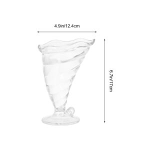 TOYANDONA Clear Container Footed Dessert Cup Crystal Tall Ice Cream Cup Clear Custard Cup Decorative Trifle Bowl for Parfait Sundae Fruit Snack Cocktail Condiment Serveware 340ml Clear Tumbler