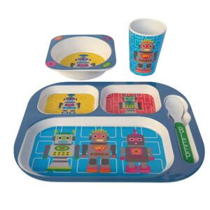 French Bull 4pc Kids Everyday Set - Robots, 11.77" x 2.87" x 8.54"