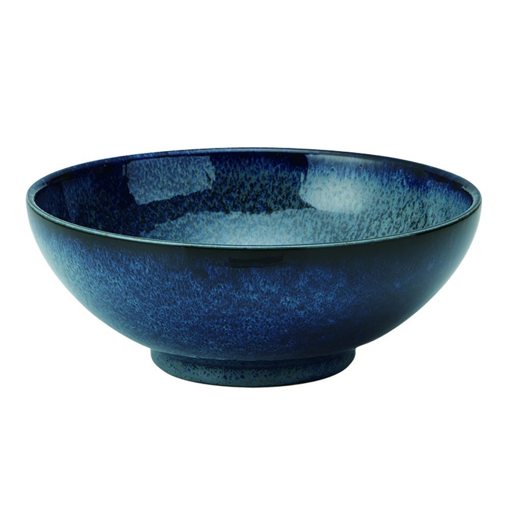 43.1 oz Wide Mouth Ramen, Donburi Bowl with Chopsticks - Sapphire Navy Blue (Youhen Kon)