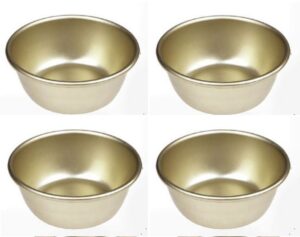set of 4 nickel silver plated aluminum traditional bowls for korean raw rice wine ramen noodles