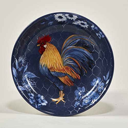 Certified International Indigo Rooster 9" Soup/Cereal Bowls, Set of 4, Multicolor