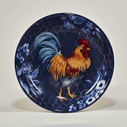 Certified International Indigo Rooster 9" Soup/Cereal Bowls, Set of 4, Multicolor