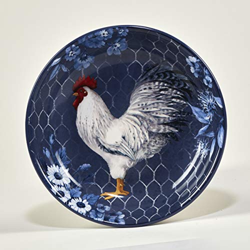 Certified International Indigo Rooster 9" Soup/Cereal Bowls, Set of 4, Multicolor