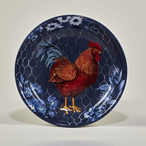 Certified International Indigo Rooster 9" Soup/Cereal Bowls, Set of 4, Multicolor