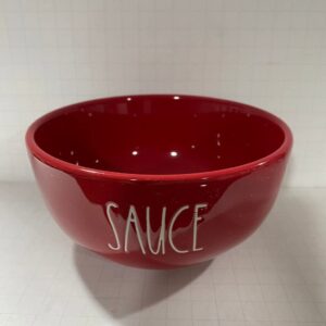 rae dunn sauce bowl - red ceramic - pizza night gift - 6 n diameter