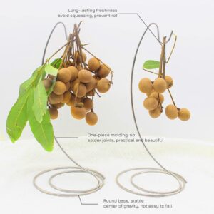 Banana Holder,Multifunctional Fruit Stand for Hanging Bananas, Grapes, Longan and Other Fruits, Stainless Steel Banana Stand with Hooks Silver 12.6x5.7
