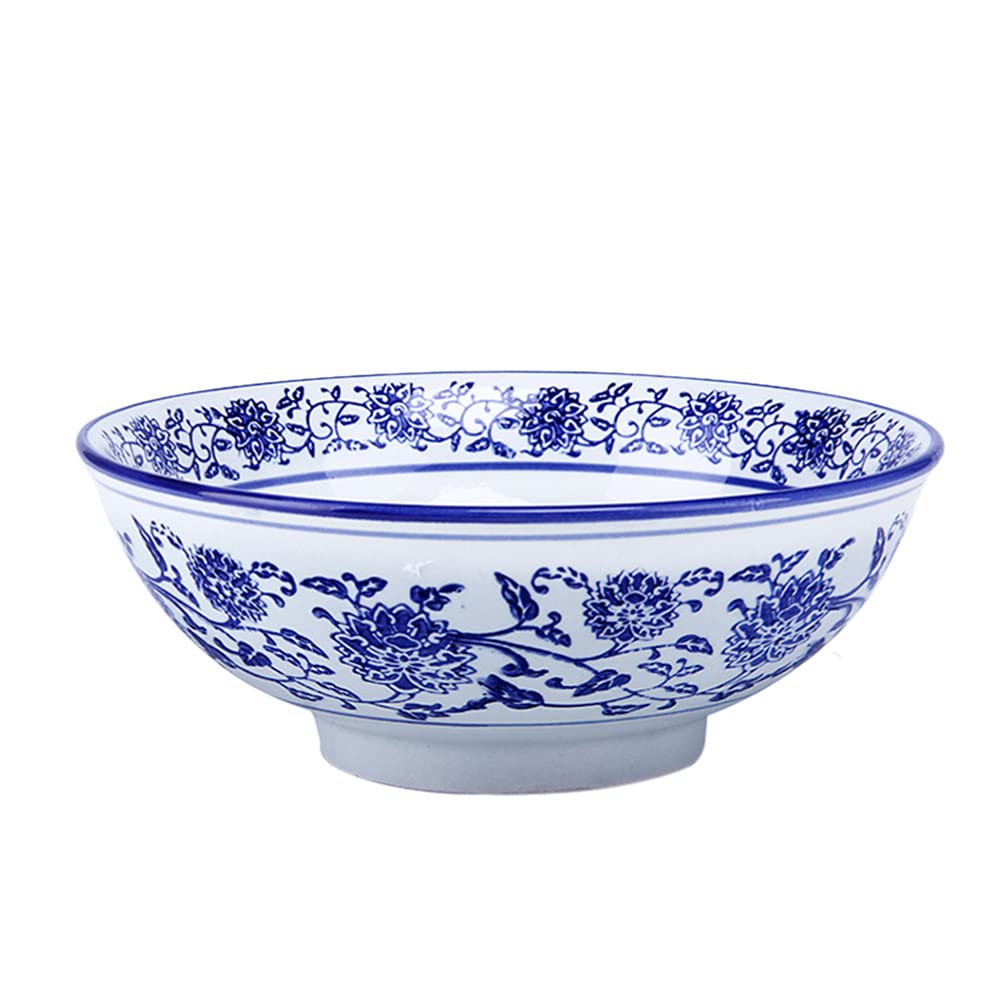 DOITOOL Blue White Porcelain Soup Bowls Chinese Jingdezhen Ramen Noodle Udon Pasta Soup Donburi Salad Fruit Bowl Food Serving Bowl 7inches