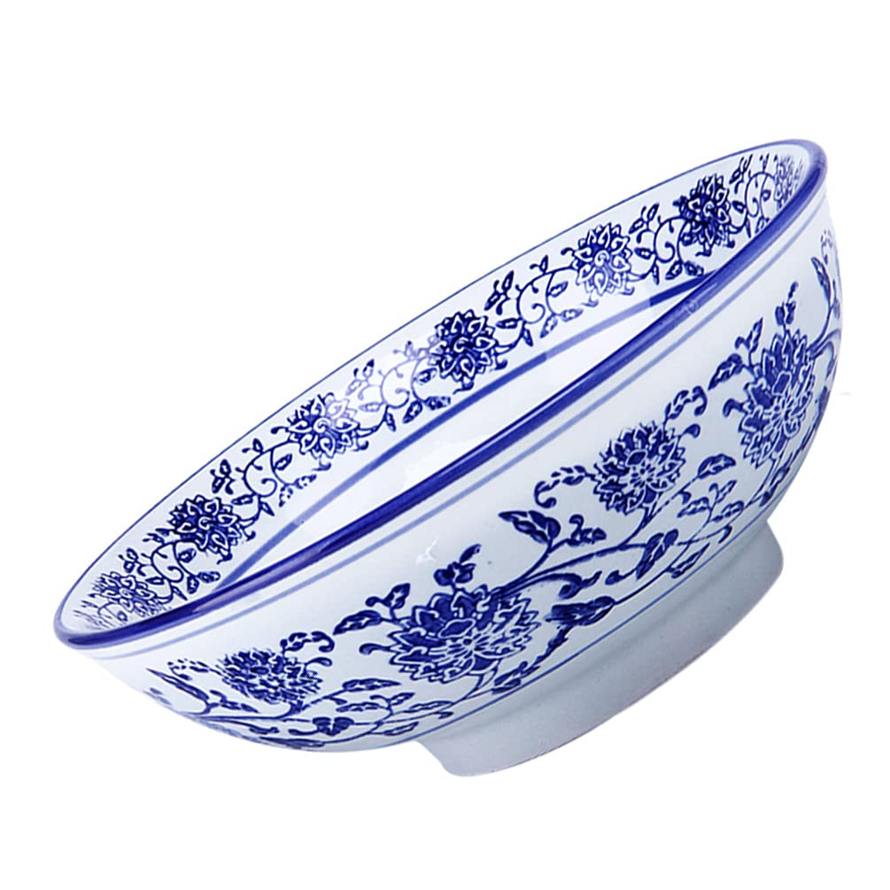 DOITOOL Blue White Porcelain Soup Bowls Chinese Jingdezhen Ramen Noodle Udon Pasta Soup Donburi Salad Fruit Bowl Food Serving Bowl 7inches