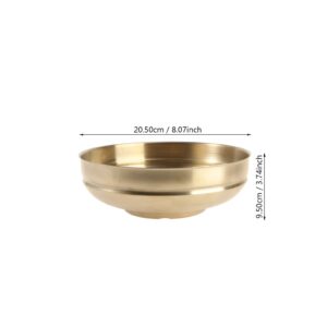 DOITOOL Ramen Bowls Noodle Soup Bowl Stainless Steel Serving Bowl for Udon Soba Pho Pasta Salad Cereal 22cm Gold