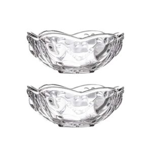 doitool 2pcs japanese embossed glass bowl glass trifle bowl bar dish bowls sundae glasses side dishes bowls glass dessert plates transparent glasses serving dish ice cream cup snack