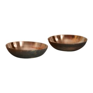 De Kulture Handmade Ayurveda Pure Kansa Bronze Bowl, Serving & Nut Bowl, SET OF 2 (3.5 x 1 (DH) Inches)