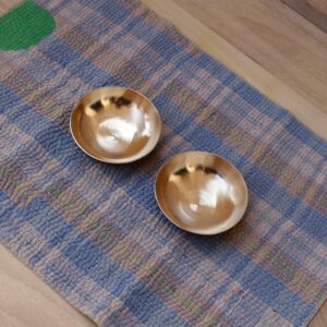 De Kulture Handmade Ayurveda Pure Kansa Bronze Bowl, Serving & Nut Bowl, SET OF 2 (3.5 x 1 (DH) Inches)