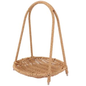 LIFKOME Fruit Tray Small Baskets for Organizing Rattan Storage Basket Vegetable Handwoven Basket Food Serving Woven Baskets Cake Display Plate Rattan Imitation Rattan Seaweed Bread Basket