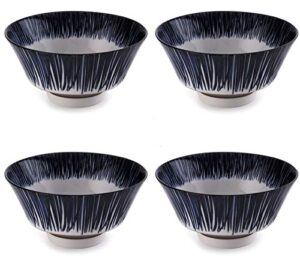 hinomaru collection authentic japanese minoyaki porcelain handpainted rice bowl tayo multi purpose bowls set 7.09 fl oz 5 inch w set of 4 rice bowls set (tokusa)