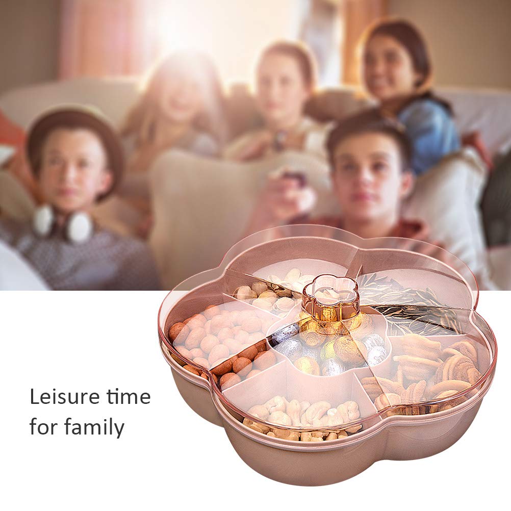 AYily Snack Storage Box, Flower Shape Snack Serving Tray, Snacks Storage Box With Lid, Food Fruit Storage Box, Nut Candy Dried Fruit Container
