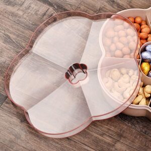 AYily Snack Storage Box, Flower Shape Snack Serving Tray, Snacks Storage Box With Lid, Food Fruit Storage Box, Nut Candy Dried Fruit Container