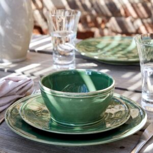 Casafina Ceramic Stoneware 26 oz. Soup & Cereal Bowl - Fontana Collection, Forest Green | Microwave & Dishwasher Safe Dinnerware | Food Safe Glazing | Restaurant Quality Tableware