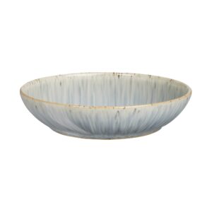 Denby - Halo Speckle Pasta Bowls Set of 2 - Grey, Neutral Patterned Dishwasher Microwave Safe Crockery 1050ml - Glazed Ceramic Stoneware Tableware - Chip & Crack Resistant
