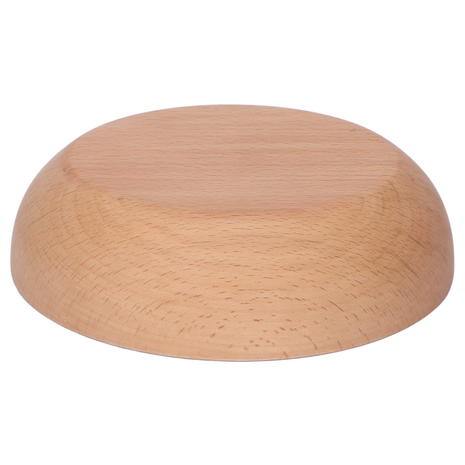 Salad Wooden Bowl, Round Household Beech Wooden Bowl Wooden Bowl for Salad Dipping Sauce Pasta Cereal(L)