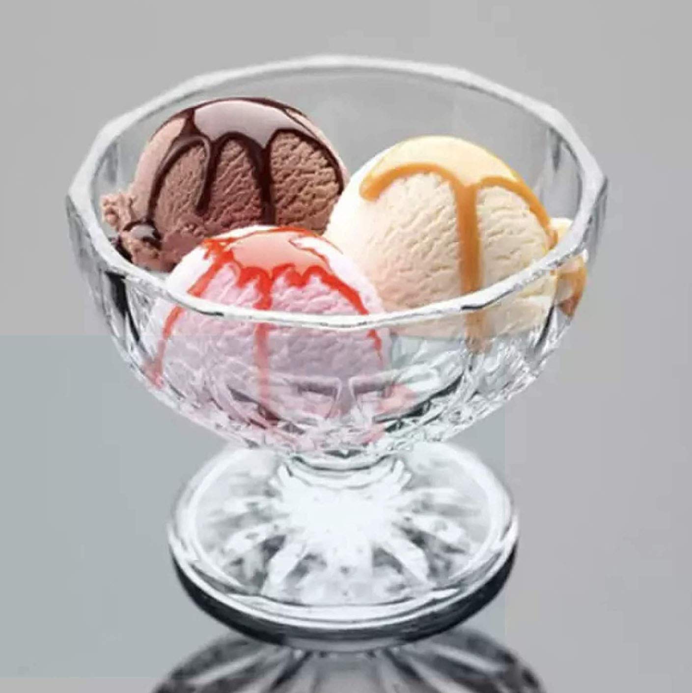 Lavo Home Dessert Ice Cream Cups Mini Truffle Bowls, Salad Fruit Dish Crystal Style Glass - Lead (Pb) Free (4)