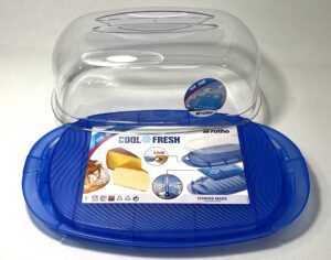 snack server charcuterie tray/platter with snap shut lid and cooling ice pack. serve appetizers, sushi, shrimp cocktail, snacks, cheese, finger foods and cupcakes. keeps food cool fresh and ready.