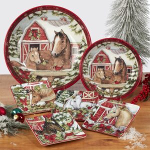 Certified International Homestead Christmas 9" Soup/Cereal Bowls, Set of 4