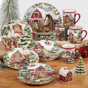 Certified International Homestead Christmas 9" Soup/Cereal Bowls, Set of 4