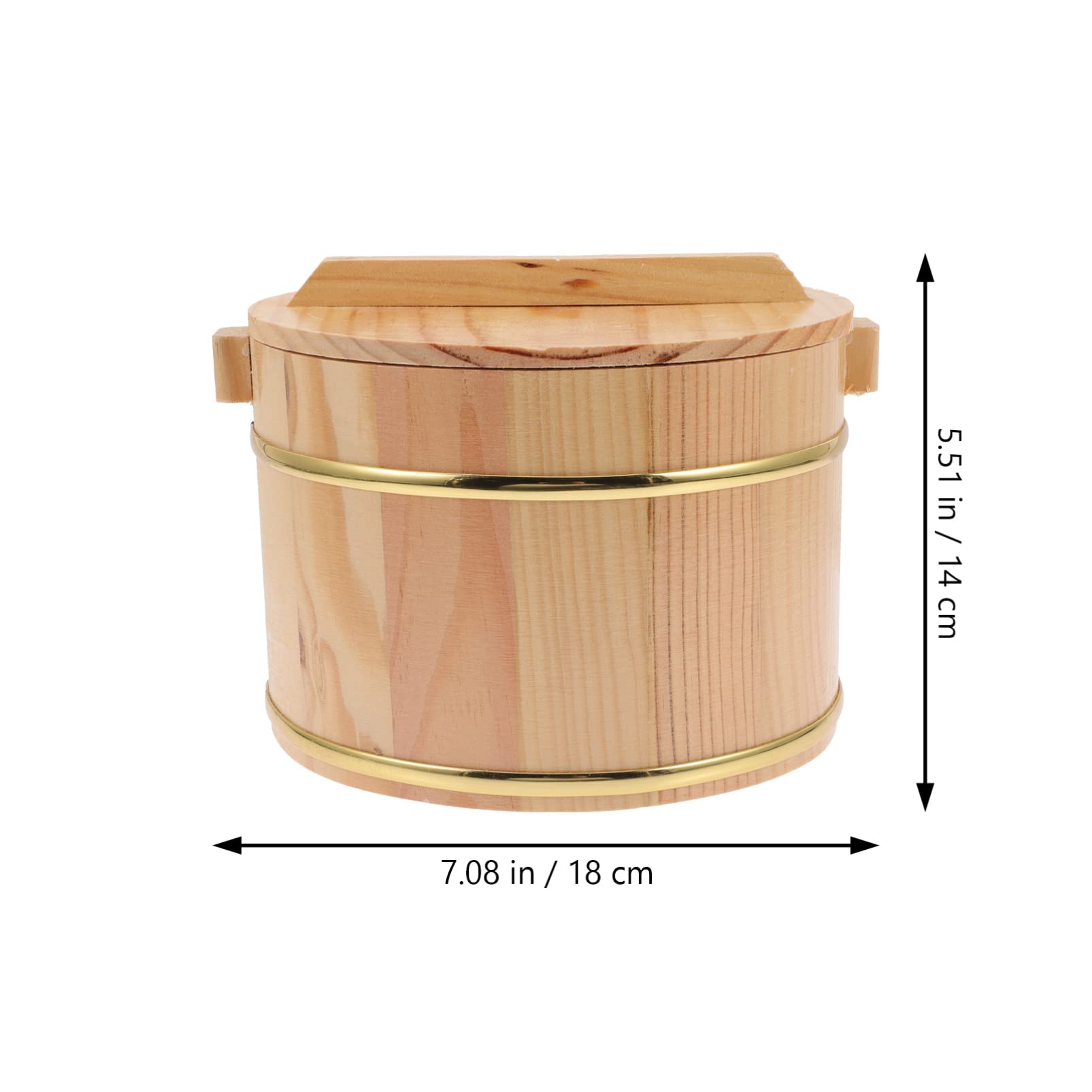 Rice Bowl Rice Bucket Wood Cooking Steamer: Wooden Steamed Cask Sushi Rice Cooling Bowl Rice Bowl Rice Cooking Tub with Lid for Home Restaurant Rice Sushi Bowl 18cm Rice Steamed Bucket