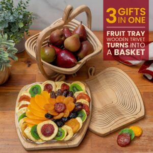 The 2-in-1 creative fruit basket can be turned into a tray for storing nuts and food fruit storage boxes. Gifts for family and friends (No fruit) (1 Piece)