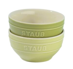 staub z1023-687 ceramic bowl, ceramic, 4.7 inches (12 cm), set of 2, macaron green, ceramic, small bowl, microwave safe, ceramic bowl