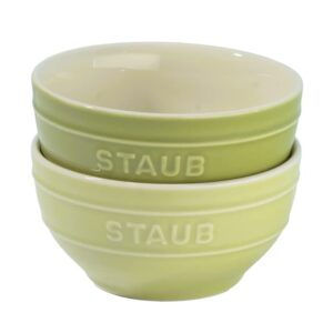 Staub Z1023-687 Ceramic Bowl, Ceramic, 4.7 inches (12 cm), Set of 2, Macaron Green, Ceramic, Small Bowl, Microwave Safe, Ceramic Bowl