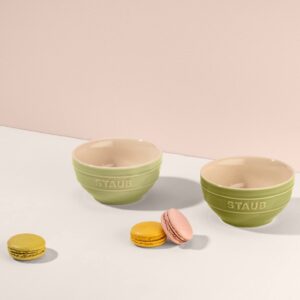 Staub Z1023-687 Ceramic Bowl, Ceramic, 4.7 inches (12 cm), Set of 2, Macaron Green, Ceramic, Small Bowl, Microwave Safe, Ceramic Bowl