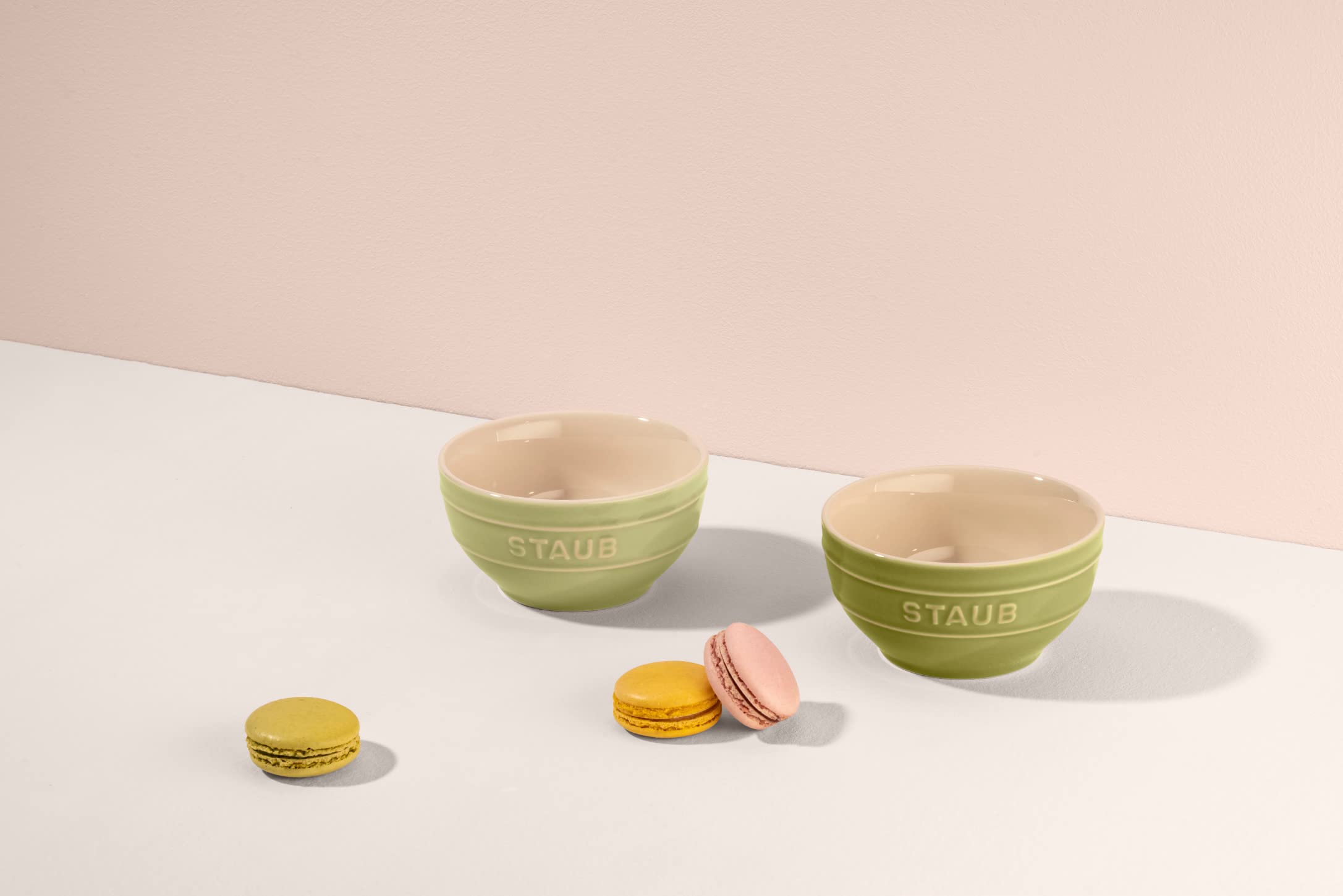 Staub Z1023-687 Ceramic Bowl, Ceramic, 4.7 inches (12 cm), Set of 2, Macaron Green, Ceramic, Small Bowl, Microwave Safe, Ceramic Bowl