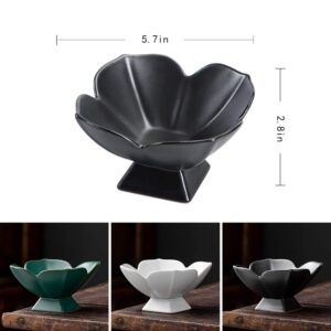 Kelendle Ceramic Footed Fruit Bowl Pedestal Bowl Home Decorative Dessert Serving Stand Snacks Tray Display Holder for Kitchen Counter Centerpiece Table Decor(Black)