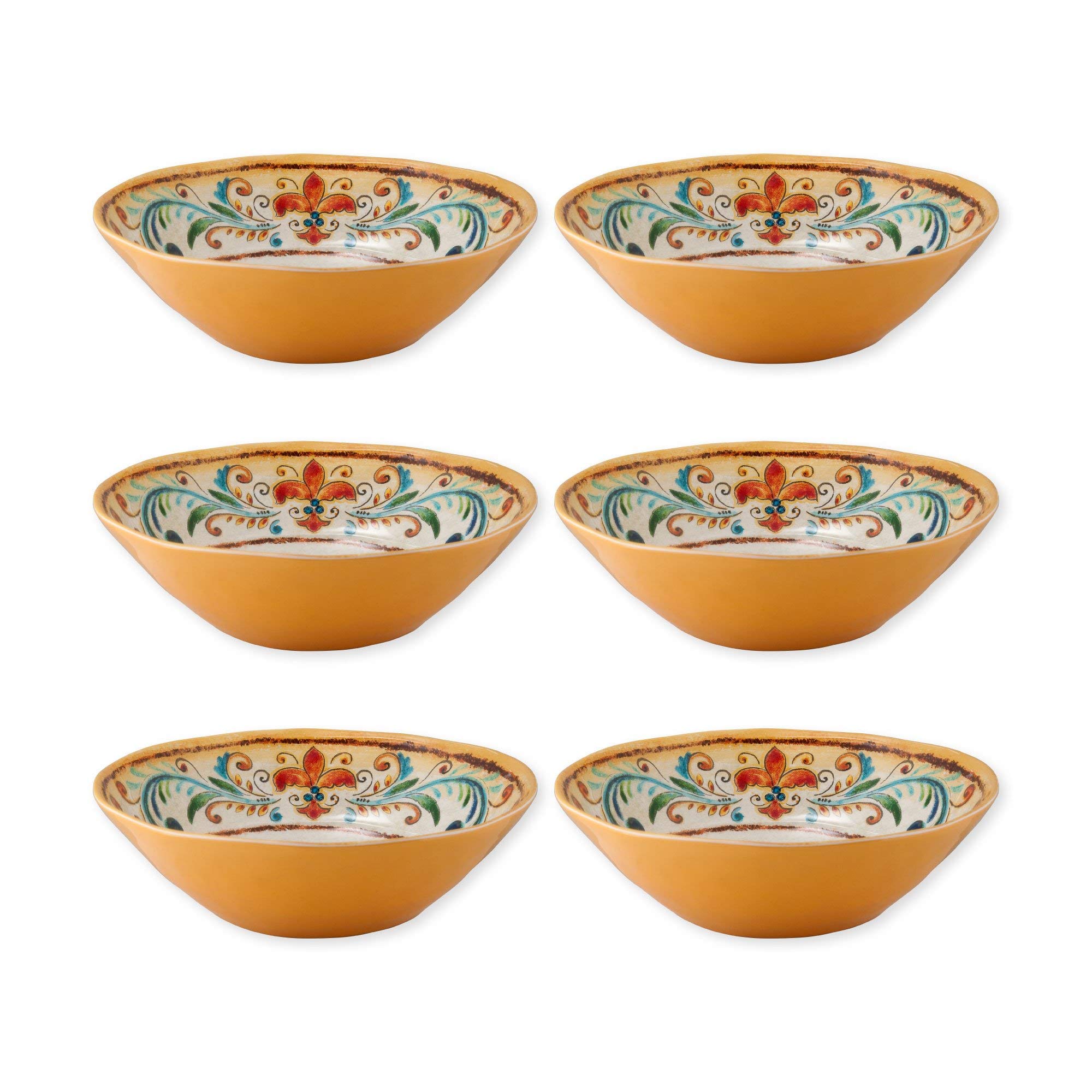 Supreme Housewares 6-Piece Tuscany 8 Inch Melamine Dinner Bowls Set