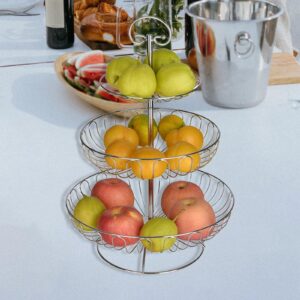 Milageto Detachable Metal Wire Fruit Bowl Banana Hanger for Bathroom Home