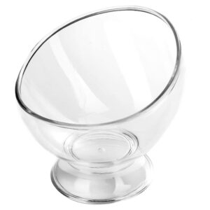 angoily clear salad bowl dessert serving bowl for entertaining, slanted bowls for salads mixing, fruits, snack or chip, dessert serving for home party and restaurant (18 x 18 x 15cm)