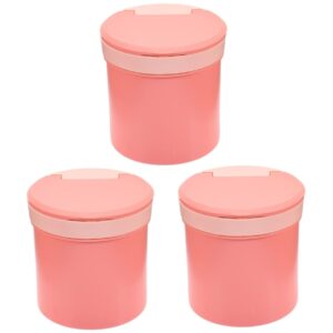 kichouse 3pcs soup bowl soup cups with lids microwavable mason jar soup mug with handle travel cups with lids microwavable travel mug with cover student glass bottle plastic pink