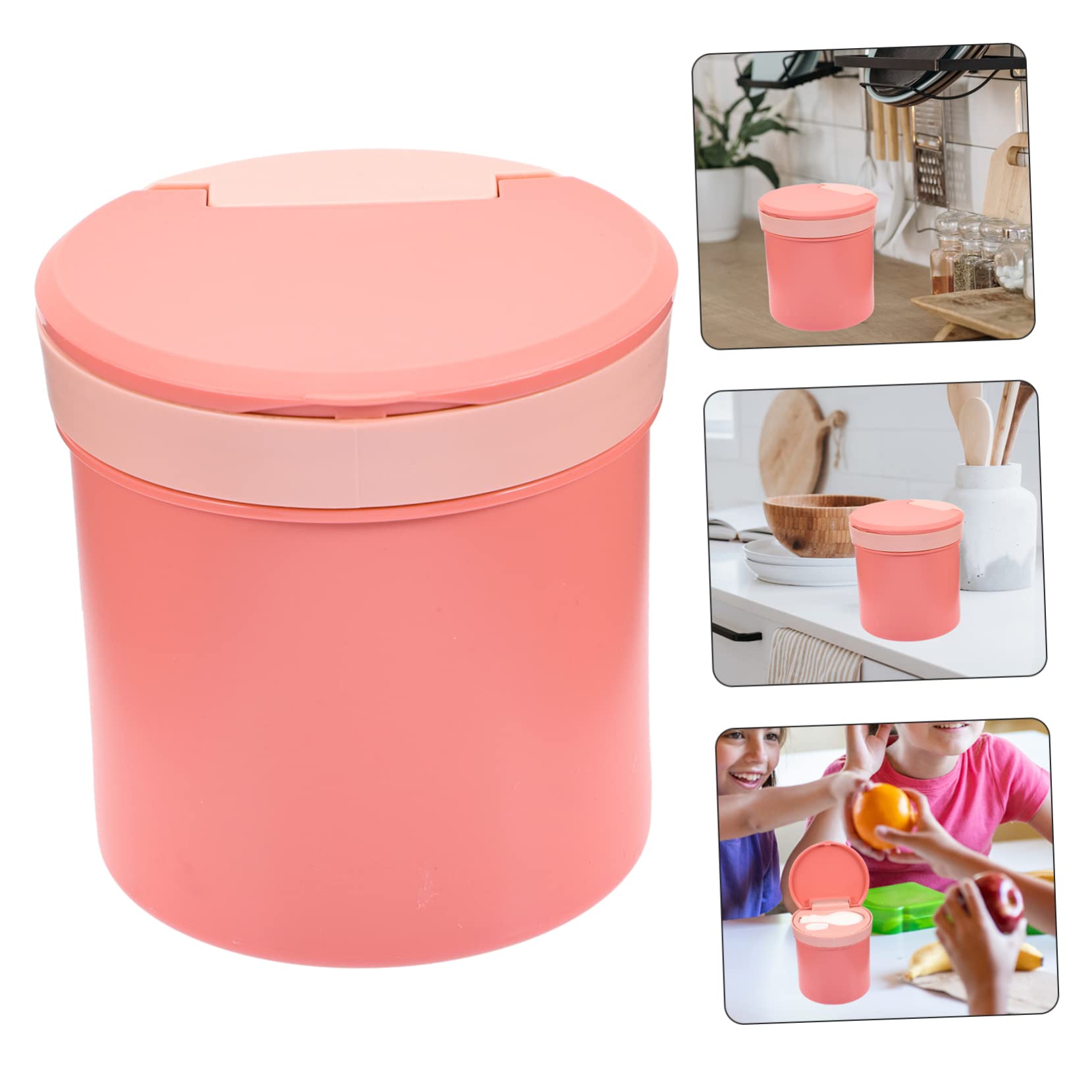 KICHOUSE 3pcs Soup Bowl Soup Cups with Lids Microwavable Mason Jar Soup Mug with Handle Travel Cups with Lids Microwavable Travel Mug With Cover Student Glass Bottle Plastic Pink