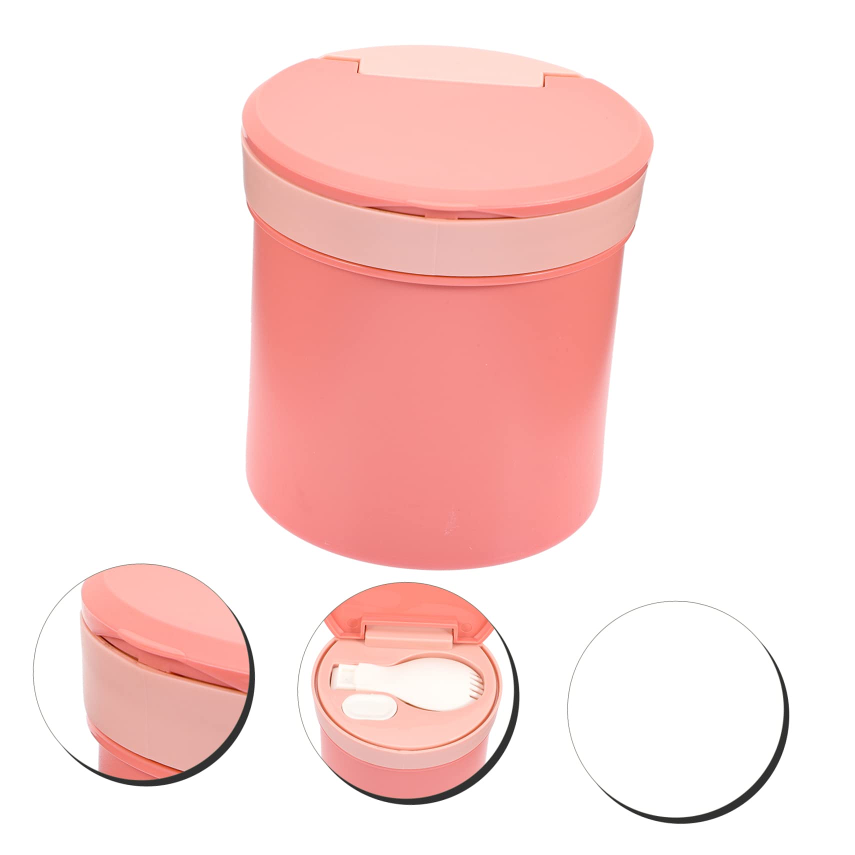 KICHOUSE 3pcs Soup Bowl Soup Cups with Lids Microwavable Mason Jar Soup Mug with Handle Travel Cups with Lids Microwavable Travel Mug With Cover Student Glass Bottle Plastic Pink