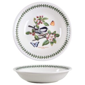 portmeirion botanic garden birds collection pasta bowl | 8.5 inch bowl with chickadee motif | made of fine earthenware dishwasher and microwave safe | made in england