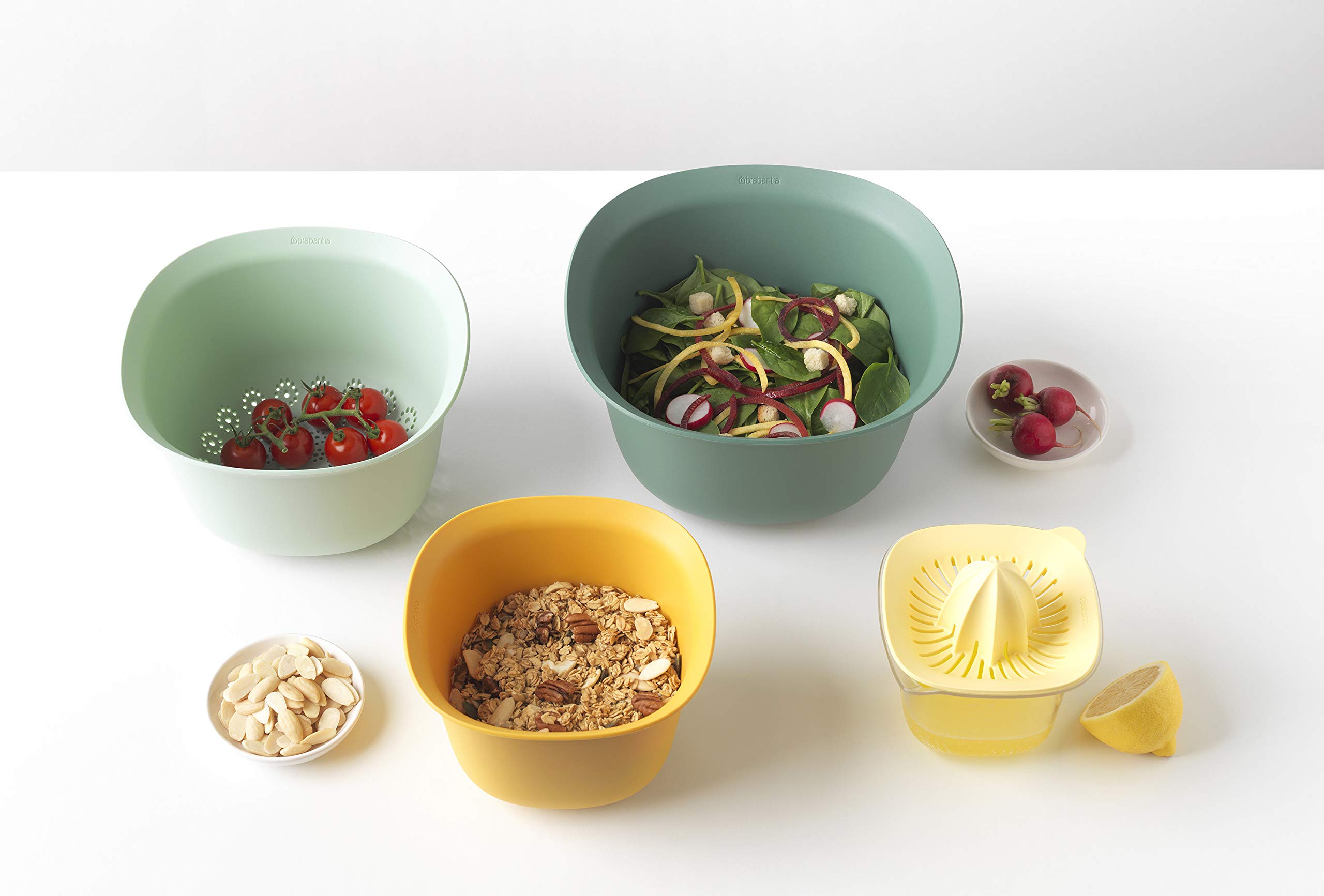 Brabantia Tasty+ Mixing Bowl Set with Colander and juicer