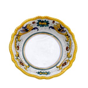 RAFFAELLESCO CLASSICO: Pasta Soup rimmed bowl fluted rims [0002CP-RAF] - Authentic hand painted in Deruta, Italy. Original design. Shipped from the USA with Certificate of Authenticity.