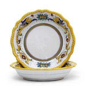 RAFFAELLESCO CLASSICO: Pasta Soup rimmed bowl fluted rims [0002CP-RAF] - Authentic hand painted in Deruta, Italy. Original design. Shipped from the USA with Certificate of Authenticity.