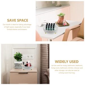 Swivel Storage Tray Small Makeup Jewelery Organzer Makeup Container Bread Cake Holder Counter Storage Organizer Trinket Storage Tray Round Gift Tray Pp Perfume White Desk To Rotate