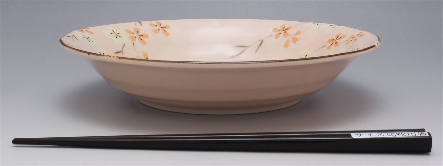 Kaju Arifu K12279 Curry and Pasta Plate, Pink, 8.2 inches (20.7 cm), Mino Ware Hanari Cherry Blossom, Curry & Pasta