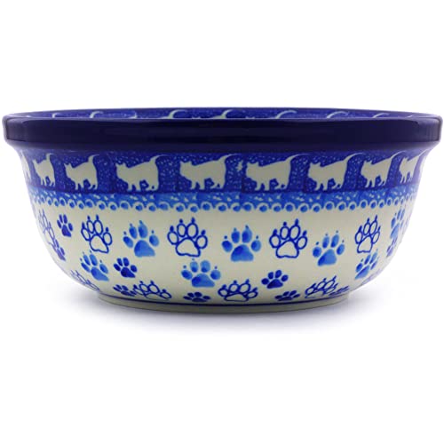 Polish Pottery Bowl 6-inch made by Ceramika Artystyczna (Boo Boo Kitty Paws Theme)