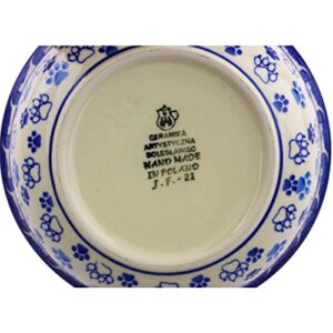 Polish Pottery Bowl 6-inch made by Ceramika Artystyczna (Boo Boo Kitty Paws Theme)