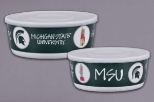 magnolia lane michigan state container, set of 2, melamine 21868 spartan